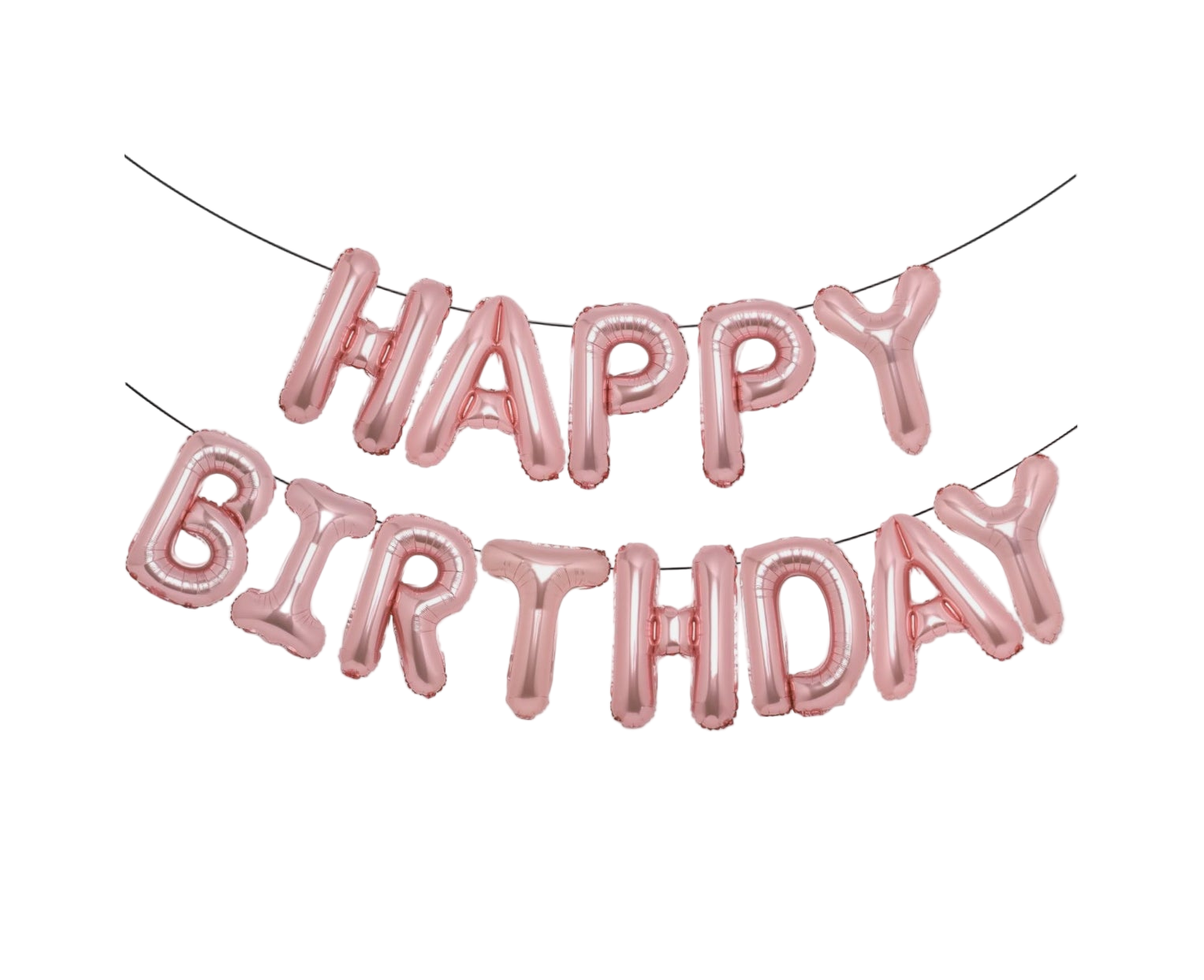 Happy Birthday Letters Foil Balloon Set - Rose Gold phrase